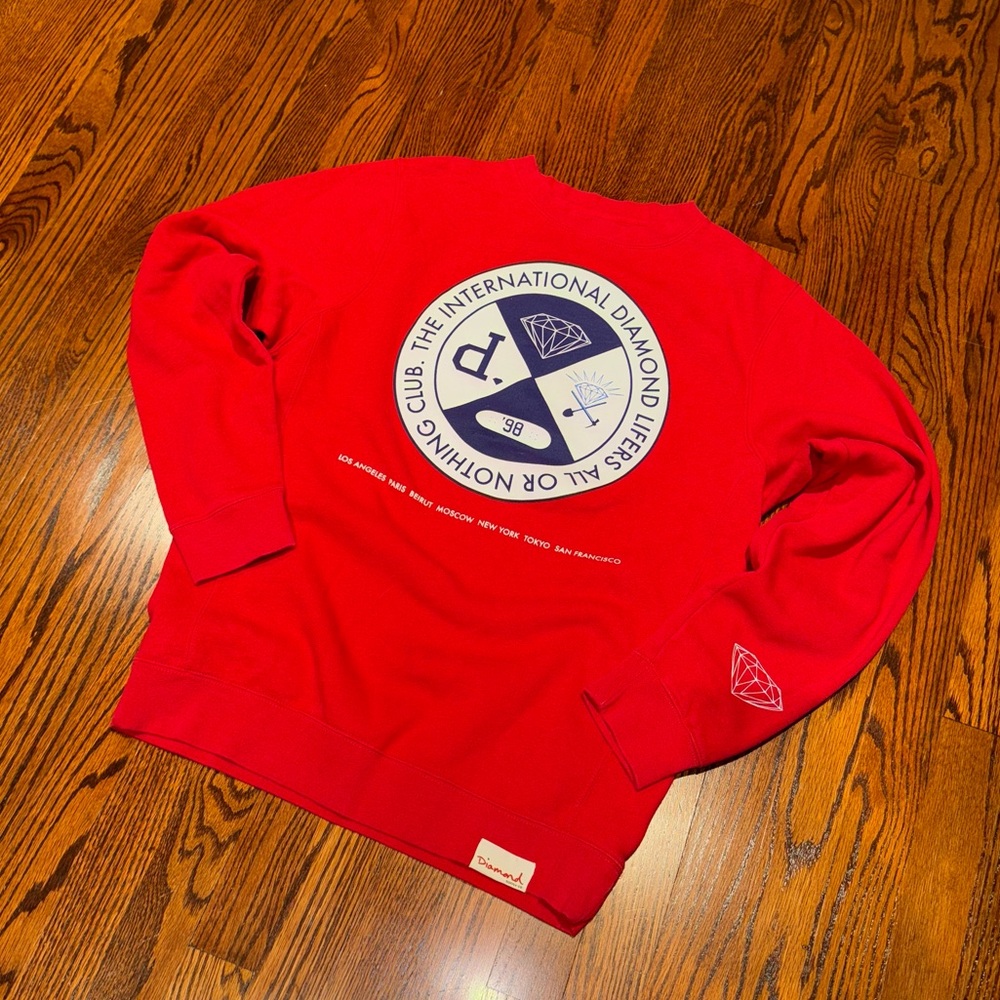 Vintage Diamond Supply Co. Red Lifers Crewneck Pullover - Size M